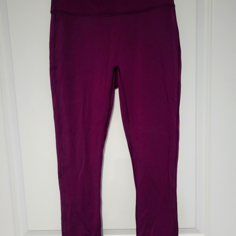 Plum cropped fabletics athletic pants. Size Small